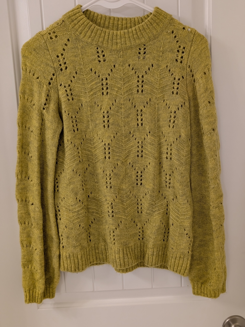 GAP Long-Sleeve Openwork Crewneck Sweater 💛 Size XS